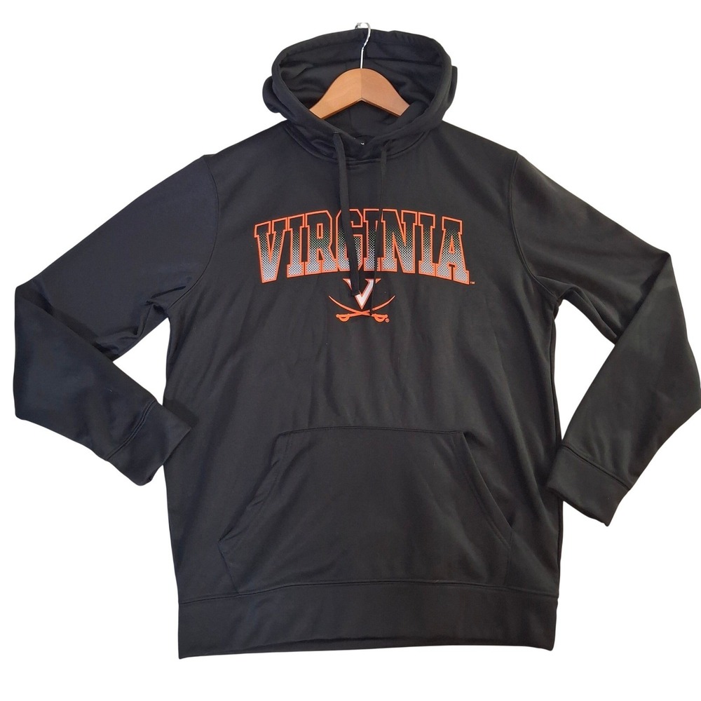 Colosseum Virginia Cavaliers Mens Medium Black Hoodie Sweatshirt UVA Sabres Logo